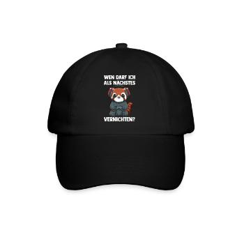 Gaming Roter Panda am Vernichten - Computer - Baseballkappe - Schwarz/Schwarz - Vorne