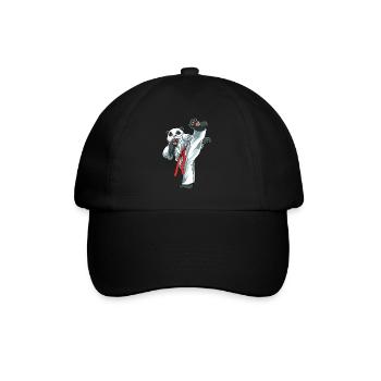 Niedlicher Karate-Panda - Karate Japanische - Baseballkappe - Schwarz/Schwarz - Vorne