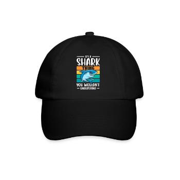 Sharks Diving Sailing Predator - Baseball Cap - black/black - Front