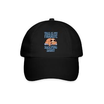This is my favorite sleeping shirt / Schlafshirt - Baseballkappe - Schwarz/Schwarz - Vorne