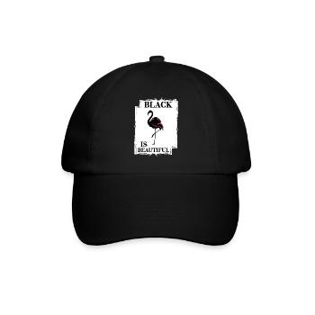 schwarze flamingo lieber schwarz black beautiful - Baseballkappe - Schwarz/Schwarz - Vorne