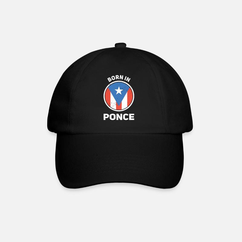 Puerto Rico - Baseballkappe - Schwarz/Schwarz