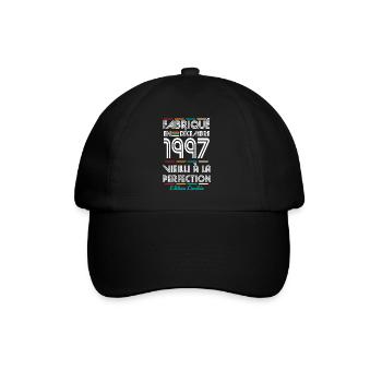 Anniversaire 25 ans - Fabriqué en Décembre 1997 - Casquette classique - noir/noir - Devant
