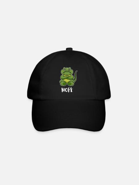 Nope Alligator Funny Lazy Crocodile - Baseballkappe - Schwarz/Schwarz