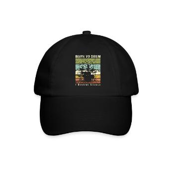 Zum Trommeln geboren - Schlagzeuger - Baseballkappe - Schwarz/Schwarz - Vorne