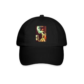 Robot Coffee Future Science Machine - Baseball Cap - black/black - Front