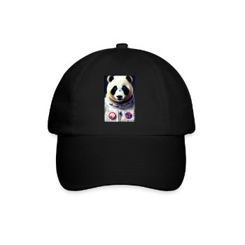 Pandabär Panda Astronaut Zukunft Sci-Fi Technik - Baseballkappe - Schwarz/Schwarz - Vorne