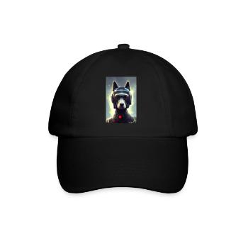 Dog Dog Lovers Cyber Neon Punk Future Sci-Fi - Baseball Cap - black/black - Front