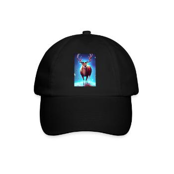 Reindeer Christmas Space Galaxy Universe Map - Baseball Cap - black/black - Front