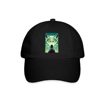 Wolf Animal Motif Nature Wild Mystical Wildlife - Baseball Cap - black/black - Front