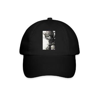 Warrior Woman Sword Vintage Black White - Baseball Cap - black/black - Front