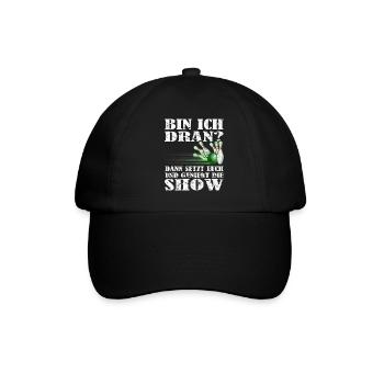 "Bin ich dran?" Kegelspieler Kegler - Baseballkappe - Schwarz/Schwarz - Vorne