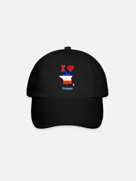 Carte du drapeau de la France avec la ville de Bourges - Casquette classique - noir/noir