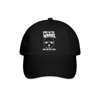 Camp In The Woods Nicht die linke Spur - Baseballkappe - Schwarz/Schwarz - Vorne