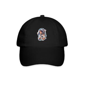 Weltraumfrau Astronautin rebell Prinzessin - Baseballkappe - Schwarz/Schwarz - Vorne