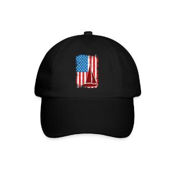 4. Juli Segeln USA - Baseballkappe - Schwarz/Schwarz - Vorne