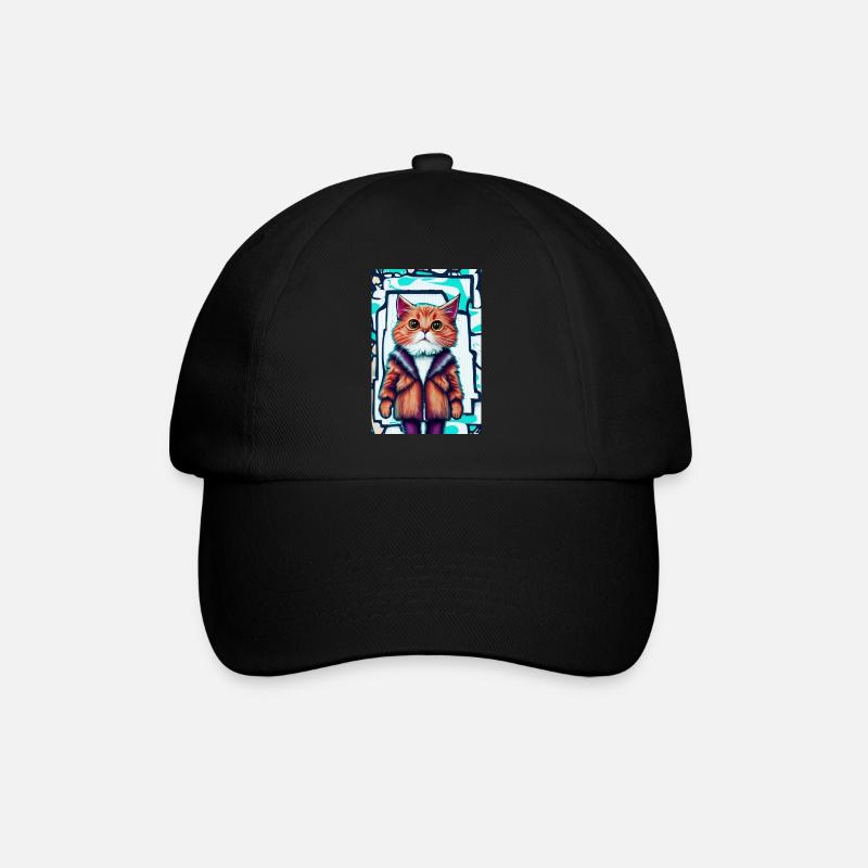 Chat mignon en manteau de fourrure | Pop Art Graffiti - Casquette classique - noir/noir