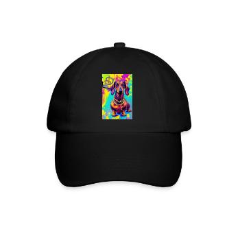 Modern Pop Art Print | Badger with Graffiti Colorful - Baseball Cap - black/black - Front