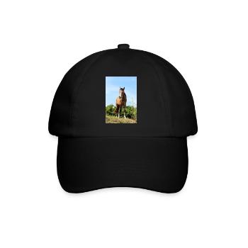 Pferd Pferdeposter - Baseballkappe - Schwarz/Schwarz - Vorne