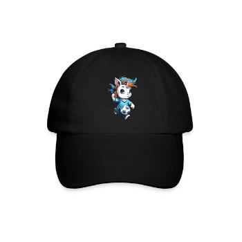 « Spitzen Kicker » - drôle de licorne de football - Casquette classique - noir/noir - Devant