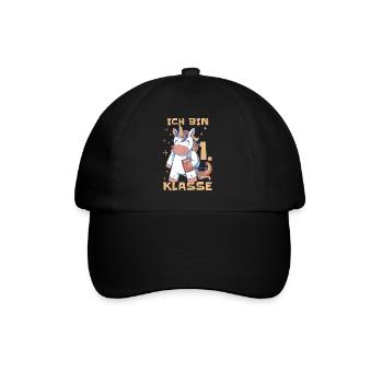 Kitaabgänger Schulkind Einschulung Grundschule - Baseballkappe - Schwarz/Schwarz - Vorne