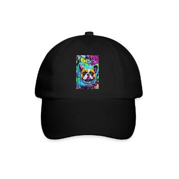 Modern Pop Art Print | colorful | French Bulldog - Baseball Cap - black/black - Front