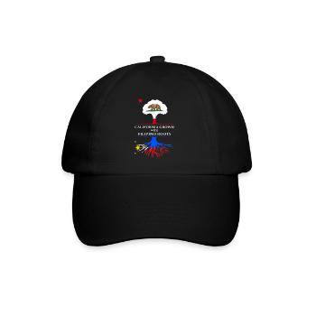Kalifornisches Fil-Am Design für stolze Pinoys - Baseballkappe - Schwarz/Schwarz - Vorne