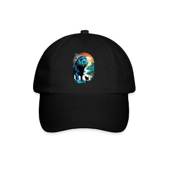 Lion, Lion Cub and Jungle - Baseball Cap - black/black - Front