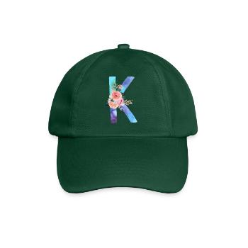 Lettre K watercolor - Casquette classique - vert bouteille - Devant