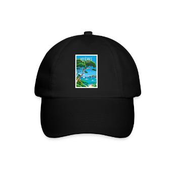 Hyères île de Porquerolles - Casquette classique - noir/noir - Devant