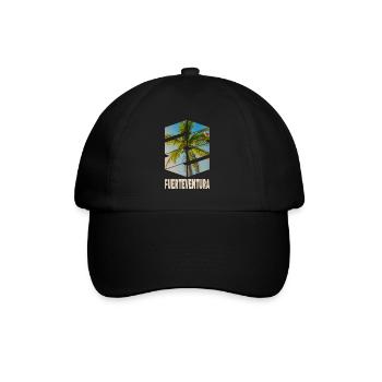 Fuerteventura Sommer Sonne Strand Meer Palmen - Baseballkappe - Schwarz/Schwarz - Vorne