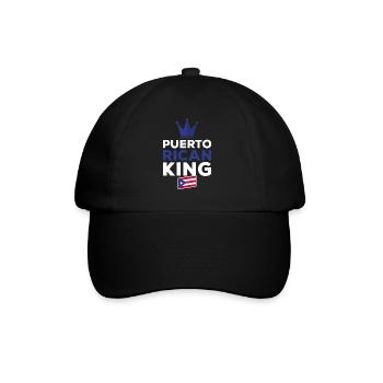 Puerto Rico Flagge | Puerto Ricaner Geschenkideen - Baseballkappe - Schwarz/Schwarz - Vorne