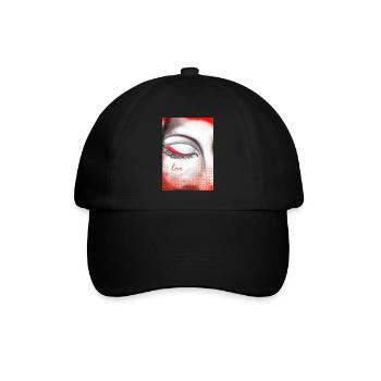 Herz und Liebe auf Highlight - Baseballkappe - Schwarz/Schwarz - Vorne