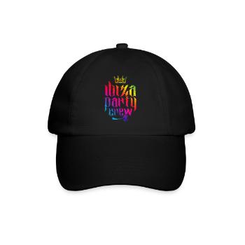 ibiza party crew bunt - Baseballkappe - Schwarz/Schwarz - Vorne