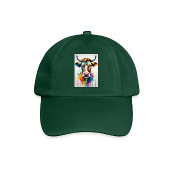Cow colorful - Baseball Cap - bottle green - Front