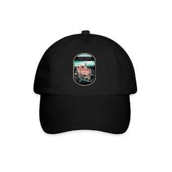 Illustration du château Ksiaz, Basse-Silésie - Casquette classique - noir/noir - Devant