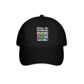 Funny chewing gum machine - Baseball Cap - black/black - Front