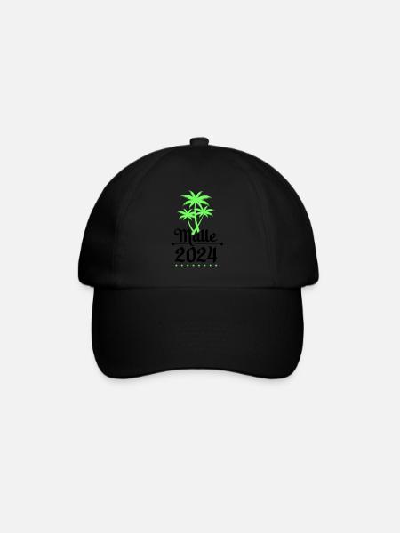 malle 2024 palmen - Baseballkappe - Schwarz/Schwarz
