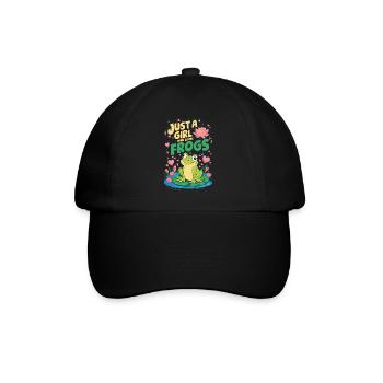 Juste une fille qui aime les grenouilles - Casquette classique - noir/noir - Devant
