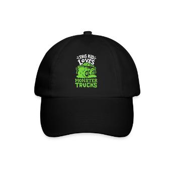 Monstertrucks für Kinder - Baseballkappe - Schwarz/Schwarz - Vorne