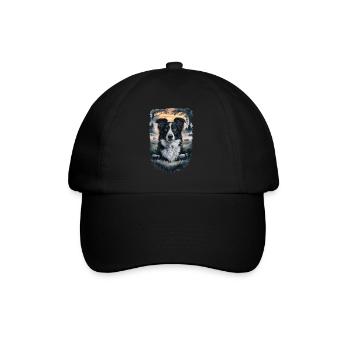 Schöner Border Collie Hund Design - Baseballkappe - Schwarz/Schwarz - Vorne