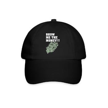 Show Money Design für gut verdienende Berufstätige - Baseballkappe - Schwarz/Schwarz - Vorne