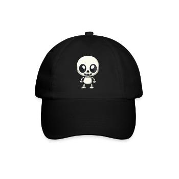 Zombie Halloween Skelett Comic - Baseballkappe - Schwarz/Schwarz - Vorne