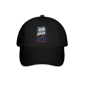 Inspirierendes Motivationsdesign für das Radfahren - Baseballkappe - Schwarz/Schwarz - Vorne