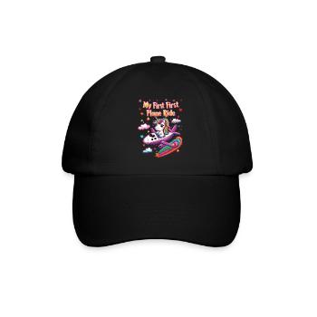 My first plane trip First time flying - Baseball Cap - black/black - Front