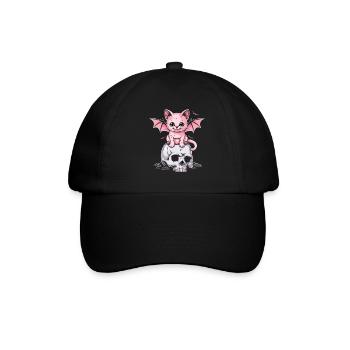 Kawaii Chat Pastel Goth Mignon Effrayant - Casquette classique - noir/noir - Devant