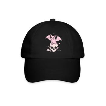 Kawaii Chat Pastel Goth Mignon Effrayant - Casquette classique - noir/noir - Devant
