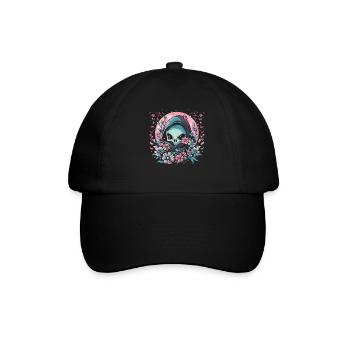 Kawaii Reaper Pastel Goth Cute Anime - Baseballkappe - Schwarz/Schwarz - Vorne