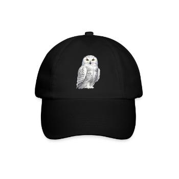 Snowy Owl - Baseball Cap - black/black - Front