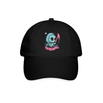Kawaii Reaper Pastel Goth Cute Anime - Baseballkappe - Schwarz/Schwarz - Vorne